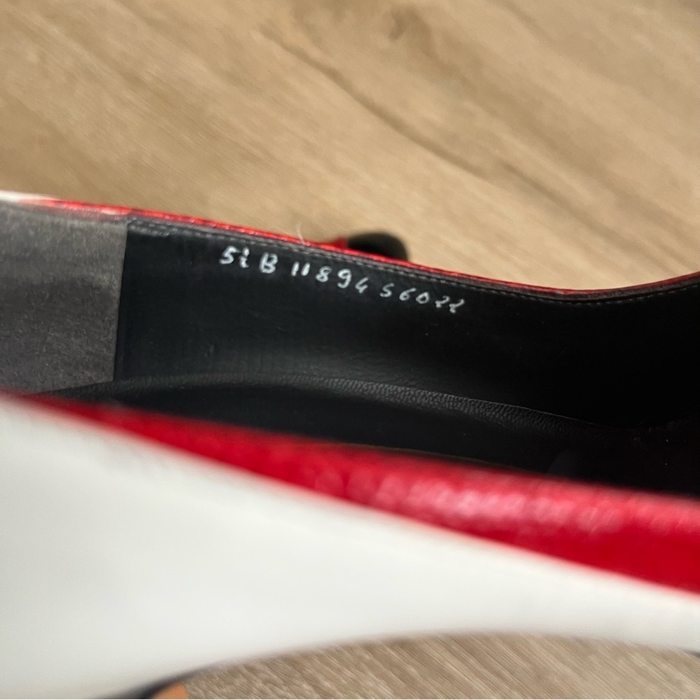 Bruno Magli Vintage Spectator Pump SZ 5.5 Roaring 20s Black Red White - Picture 5 of 7
